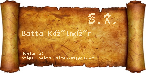 Batta Kálmán névjegykártya