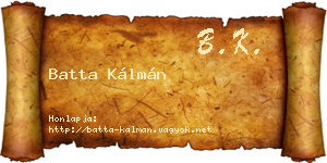 Batta Kálmán névjegykártya